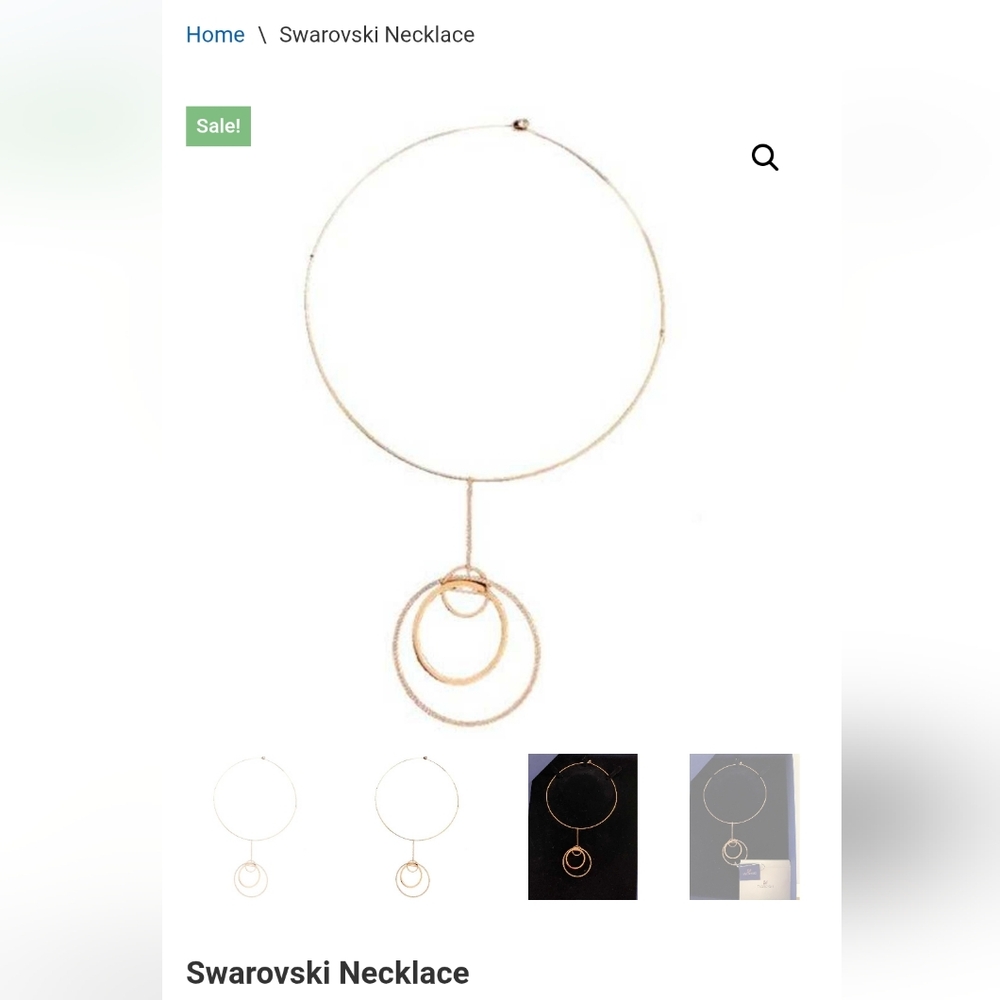 Swarovski Gold Circle Pendant Necklace New